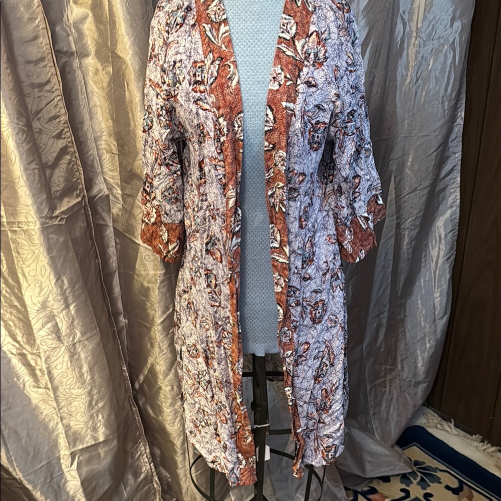 Maurices Brown and White Cozy Robe